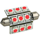 Lunasea Pointed Festoon 9 LED Light Bulb - 42mm - Red [LLB-189R-21-00]-Bulbs-JadeMoghul Inc.