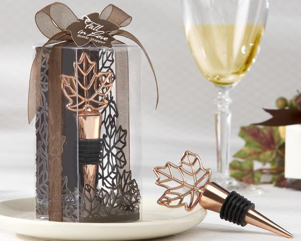 Lustrous Leaf Copper-Finish Bottle Stopper in Laser-Cut Leaf Gift Box-Boy Wedding / Ring bearer-JadeMoghul Inc.