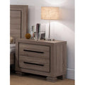 Luxurious Brown Finished Nightstand With Two Drawers And Top Display Stand.-Nightstands and Bedside Tables-Dark Brown-Wood-JadeMoghul Inc.