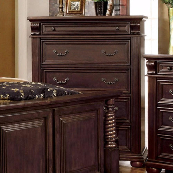 Luxurious English Style Wooden Chest, Brown Cherry-Cabinet & Storage Chests-Brown-Wood-JadeMoghul Inc.