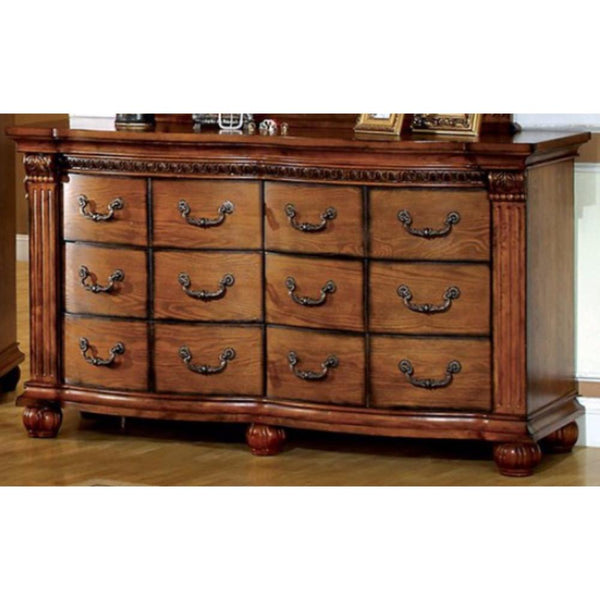 Luxurious Wooden Dresser , Antique Tobacco Oak Brown-Dressers-Brown-Wood-JadeMoghul Inc.