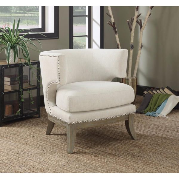 Luxuriously Styled Accent Chair, White-Armchairs and Accent Chairs-White-JadeMoghul Inc.