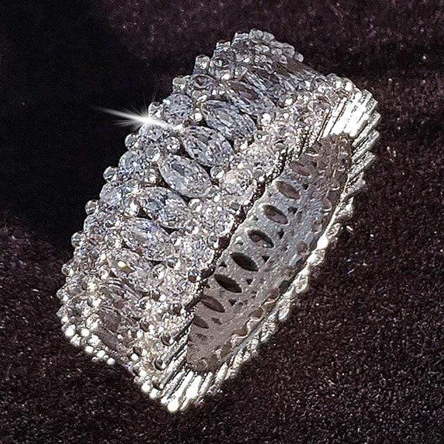 luxury 925 sterling silver wedding band eternity ring for women big gift for ladies love wholesale lots bulk jewelry R4577 AExp