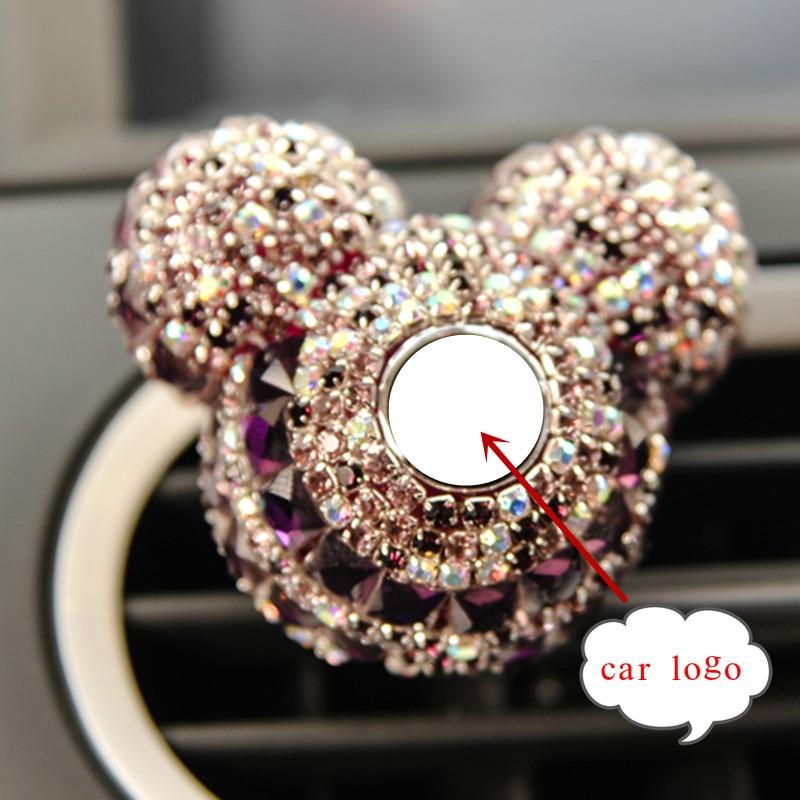 Luxury Car Logo perfume Diamond Air conditioner Outlet clip decoration Car Air Freshener Car Styling Lady Perfumes 100 Original AExp
