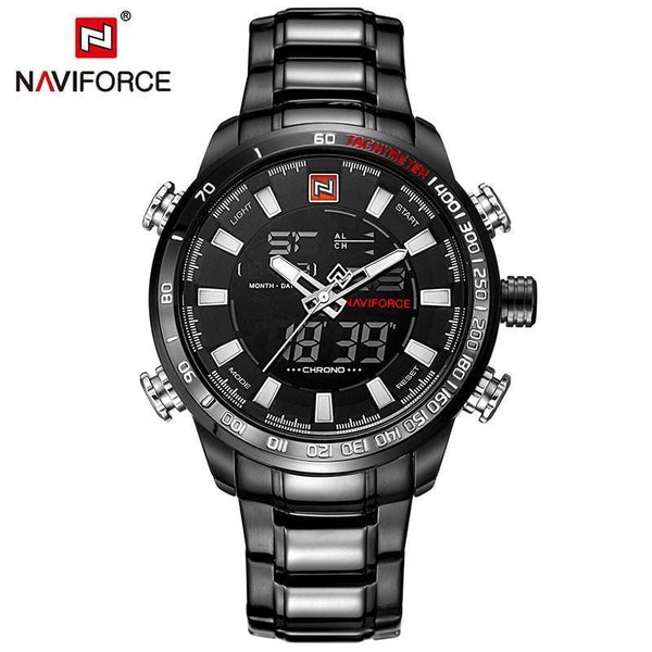 Luxury Men Military Sport Watch / Men Digital Quartz Wrist Watch-Black Red-JadeMoghul Inc.