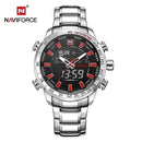 Luxury Men Military Sport Watch / Men Digital Quartz Wrist Watch-Silver Red-JadeMoghul Inc.