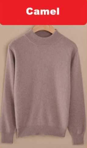 Luxury Soft Cashmere Feel Mock Neck Poullover-camel-S-JadeMoghul Inc.