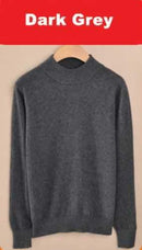 Luxury Soft Cashmere Feel Mock Neck Poullover-dark gray-S-JadeMoghul Inc.
