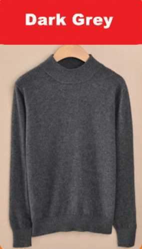 Luxury Soft Cashmere Feel Mock Neck Poullover-dark gray-S-JadeMoghul Inc.