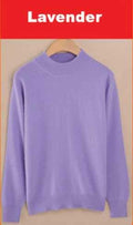 Luxury Soft Cashmere Feel Mock Neck Poullover-lavender-S-JadeMoghul Inc.