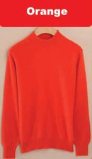 Luxury Soft Cashmere Feel Mock Neck Poullover-orange-S-JadeMoghul Inc.