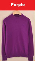 Luxury Soft Cashmere Feel Mock Neck Poullover-purple-M-JadeMoghul Inc.