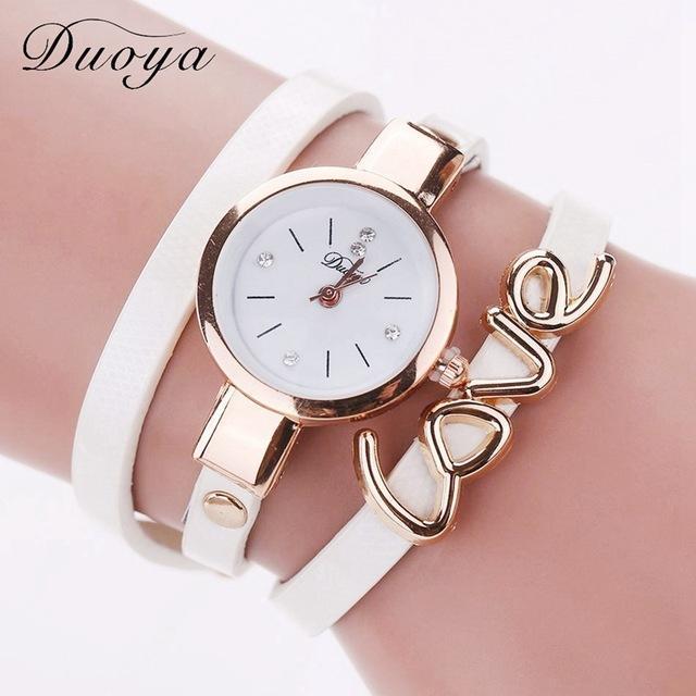 Luxury Thin Leather Bracelet Watch - Women Gold Quartz Wristwatch-White-JadeMoghul Inc.