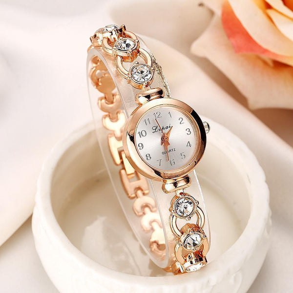 lvpai 2017 watch women gold vintage luxury clock women bracelet watch ladies brand luxury stainless steel with rhinestones-Gold-JadeMoghul Inc.