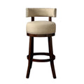 Lynsey 29"Barstool Withlinen Cushion, Beige Finish, Set Of 2-Bar Stools and Counter Stools-Dark Oak, Beige-Wood-JadeMoghul Inc.