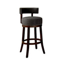 Lynsey 29"Barstool Withlinen Cushion, Gray Finish, Set Of 2-Bar Stools and Counter Stools-Dark Oak, Gray-Wood-JadeMoghul Inc.