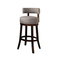 Lynsey 29"Barstool Withlinen Cushion, Light Gray Finish, Set Of 2-Bar Stools and Counter Stools-Dark Oak, Light Gray-Wood-JadeMoghul Inc.