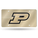LZC Laser Cut Tag (Color Packaged) NCAA Purdue "P" Logo Laser Tag (Gold Background) RICO