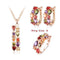 LZESHINE New Top Rose Gold Color Flower Jewelry Set Multicolor Cubic Zircon Pendant/Earrings/Ring Women Wedding Jewelry Sets-6-JadeMoghul Inc.