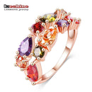 LZESHINE Wedding Ring Bands Bijouterie Finger Ring Rose Gold Color With Colorful Austrian Zirconia 2016 Anillos CRI0242-A-5-242A2-JadeMoghul Inc.