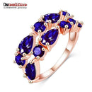 LZESHINE Wedding Ring Bands Bijouterie Finger Ring Rose Gold Color With Colorful Austrian Zirconia 2016 Anillos CRI0242-A-5-242A6-JadeMoghul Inc.