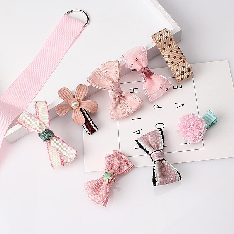 M MISM 1Set=8pcs Multi-style Ribbon Bow Flower Hairpins Hair Barrettes Children Accessories Cute Baby Girls Headwear Hair Clip-style01-free size-JadeMoghul Inc.