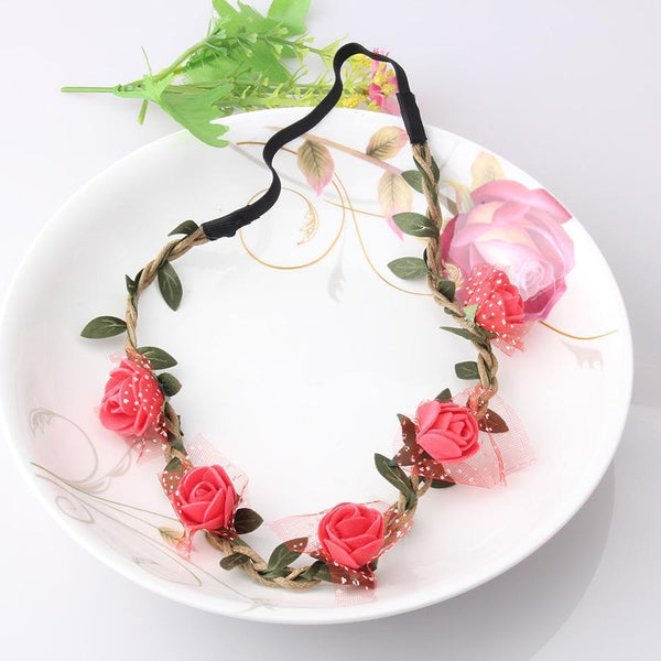 M MISM Girls Fashion Flowers Headbands Perfect Quality Wreath Hair Accessories for Women Floral Hair band Fine Garland Headwear-yellow-JadeMoghul Inc.