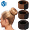 M MISM Girls French Hair Bun Maker Donut Styling Hair Fold Wrap Snap Accessories for Women Curler Roller Quick Dish Headbands-Beige-JadeMoghul Inc.
