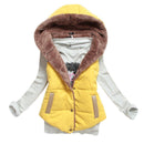 M-XXXL 2018 autumn winter plus size slim plus velvet vest thermal down cotton with a hood vest female all-match, free shipping-Beige-L-JadeMoghul Inc.