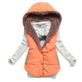 M-XXXL 2018 autumn winter plus size slim plus velvet vest thermal down cotton with a hood vest female all-match, free shipping-Orange-L-JadeMoghul Inc.