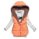 M-XXXL 2018 autumn winter plus size slim plus velvet vest thermal down cotton with a hood vest female all-match, free shipping-Orange-L-JadeMoghul Inc.