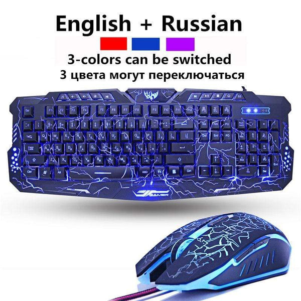 M200 Purple/Blue/Red LED Breathing Backlight Pro Gaming Keyboard Mouse Combos USB Wired Full Key Professional Mouse Keyboard JadeMoghul Inc. 