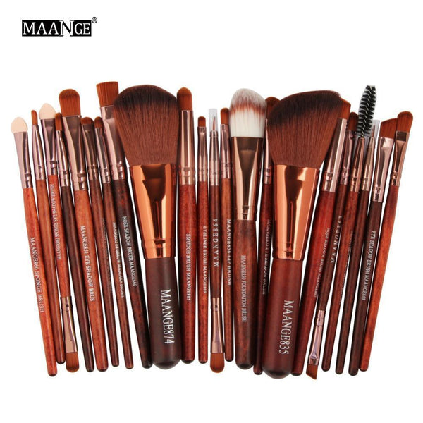 MAANGE Pro 22Pcs Makeup Brushes Set Comestic Powder Foundation Blush Eyeshadow Eyeliner Lip Beauty Make up Brush Tools Maquiagem-black black-JadeMoghul Inc.