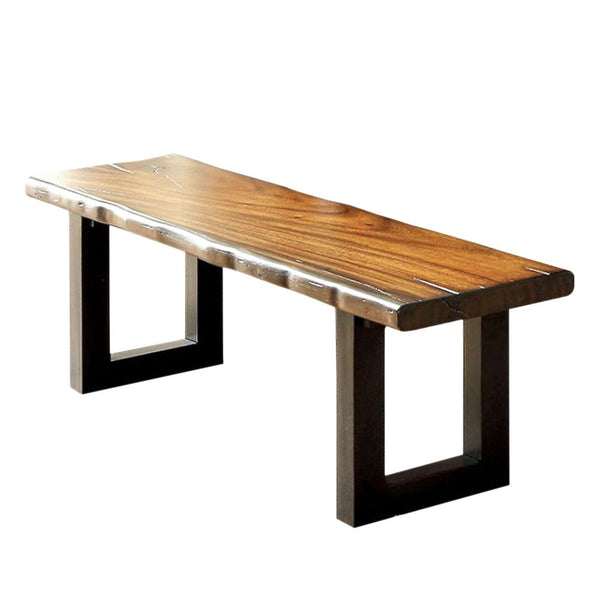 Maddison Contemporary Style Bench , Tobacco Oak-Accent and Storage Benches-Tobacco Oak-Wood-JadeMoghul Inc.