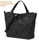 Maelove Luminous bag Women Geometry Diamond Tote Quilted Shoulder Bags Laser Plain Folding Handbags Hologram Free Shipping-luminous big-JadeMoghul Inc.