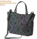 Maelove Luminous bag Women Geometry Diamond Tote Quilted Shoulder Bags Laser Plain Folding Handbags Hologram Free Shipping-luminous handle big 1-JadeMoghul Inc.