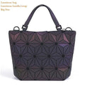 Maelove Luminous bag Women Geometry Diamond Tote Quilted Shoulder Bags Laser Plain Folding Handbags Hologram Free Shipping-luminous handle big 2-JadeMoghul Inc.
