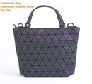 Maelove Luminous bag Women Geometry Diamond Tote Quilted Shoulder Bags Laser Plain Folding Handbags Hologram Free Shipping-luminous handle big-JadeMoghul Inc.