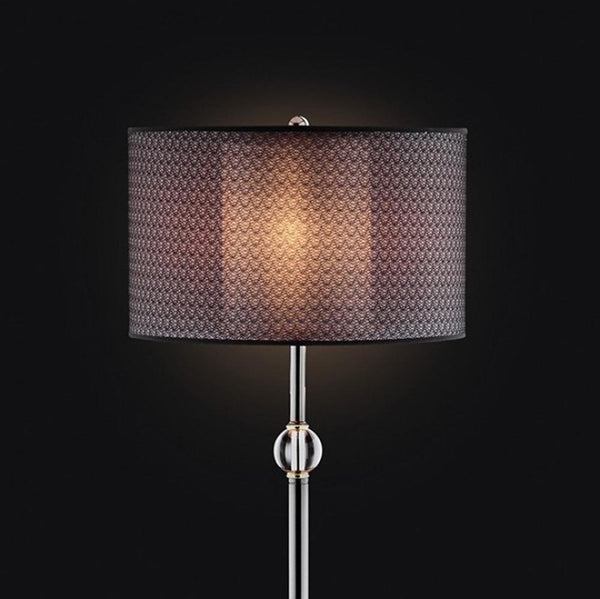 Magda Contemporary Floor Lamp-Floor Lamps-Black Chrome-Leather-JadeMoghul Inc.
