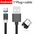 Magnetic charge Cable For iPhone Samsung Android Fast Charging Magnet Charger Micro USB Type C Cable Mobile Phone Cord Wire AExp