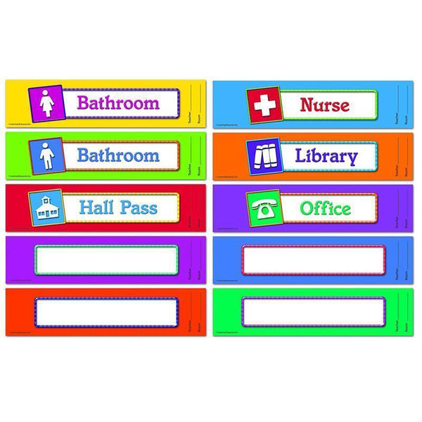 MAGNETIC HALLWAY PASSES SET OF 10-Learning Materials-JadeMoghul Inc.