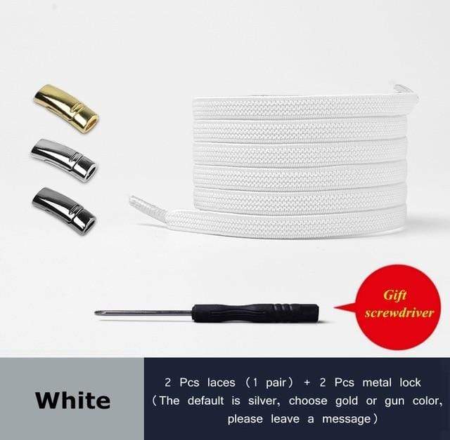 Magnetic Metal lock No Tie Shoelaces Child Adult Safety Quick Elastic Shoelace Outdoor Leisure Sneakers Lazy laces Unisex 1 Pair JadeMoghul Inc. 