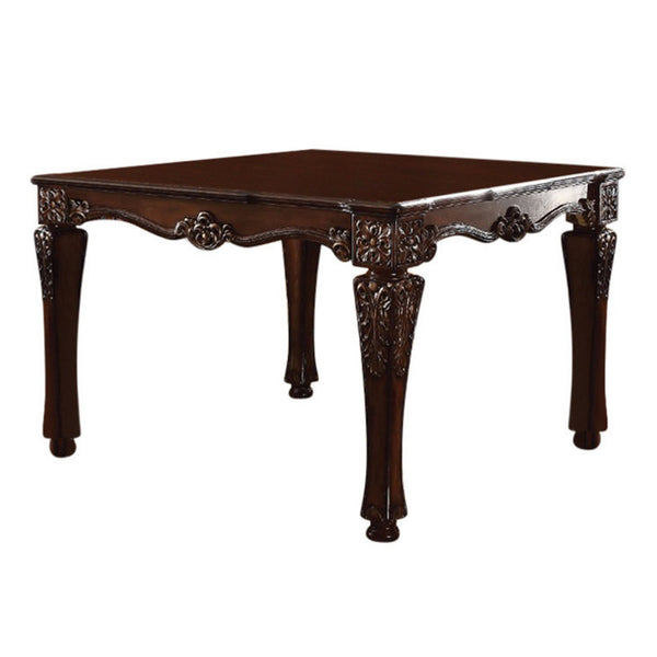 Magnificent Counter Height Table, Cherry Brown-Console Tables-Cherry Brown-Wood Poplar WoodWood Veneer MDFPolyResin Dcor-JadeMoghul Inc.