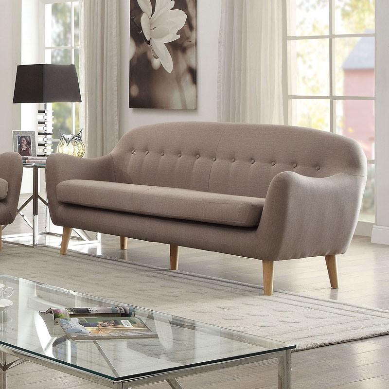 Magnificent Sofa, Light Brown Linen-Sofas-Light Brown-Upholstery-JadeMoghul Inc.