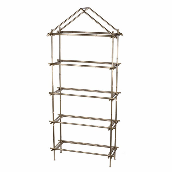 Magnificently Crafted Bamboo Etagere-Display and Wall Shelves-Gold-metalmarble-JadeMoghul Inc.