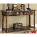 Mahogany Sofa Table With Marble Tabletop, Brown-Console Tables-Brown-Mahogany-JadeMoghul Inc.