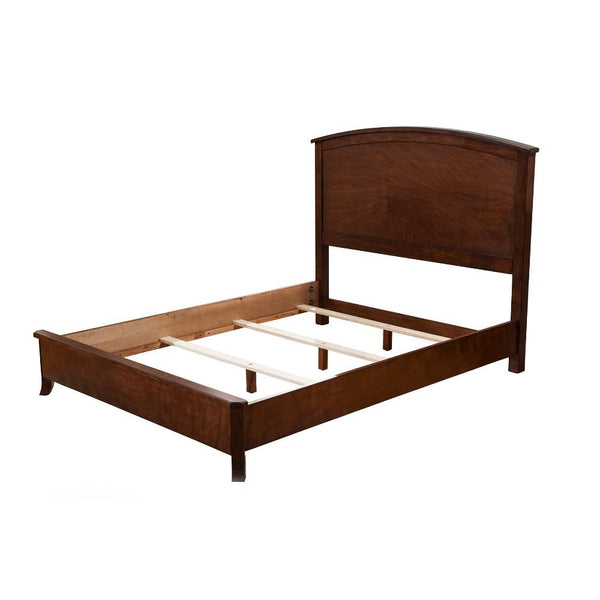 Mahogany Solids & Veneer Standard King Panel Bed, Brown-Panel Beds-Brown-Mahogany Solids & Veneer-JadeMoghul Inc.