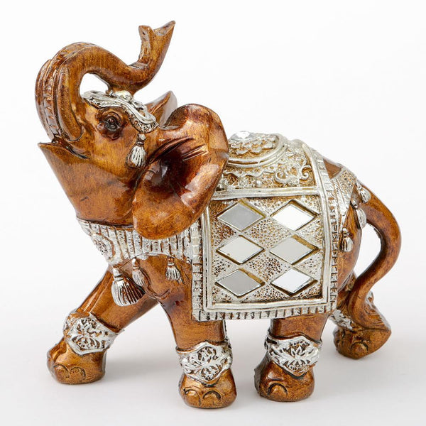 Mahogany with Silver accents elephant - medium size-Wedding Cake Accessories-JadeMoghul Inc.