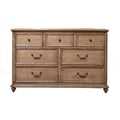 Mahogany Wood 7 Drawer Dresser in French Truffle Brown-Dressers-Brown-Plantation Mahogany Solids & Okoume Veneer-JadeMoghul Inc.