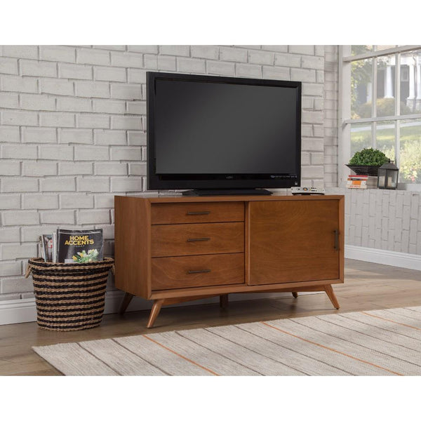 Mahogany Wood Small TV Console-Entertainment Centers and Tv Stands-Brown-Mahogany Solids & Okoume Veneer-JadeMoghul Inc.